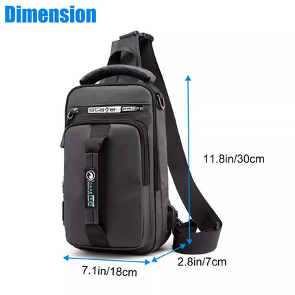 Anti-theft USB Sling Chest Crossbody Bag for Men