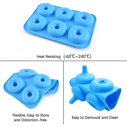 3PCS Silicone Donut Mold, Muffin Chocolate Cake Cookie Doughnut Baking Mould Tray