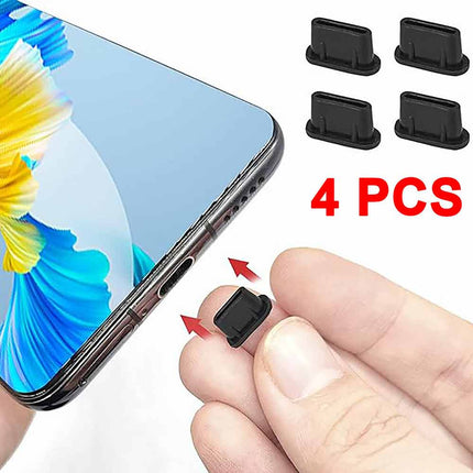 4PCS Type-C Dust Plug Silicone Phone USB C Charging Port Protector Charger Cover