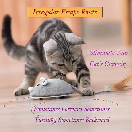 Smart Robotic Mouse Cat Toys Interactive Teaser Automatic Moving Rechargeable