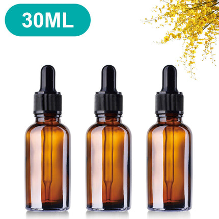 5-100ML Amber Glass Liquid Dropper Reagent Eye Pipette Essential Oils Bottle AU