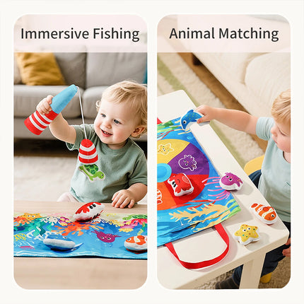 Fabric Fishing Game Toy, Montessori Toddler Play Set for 1–3 Years Old, Christmas Gift