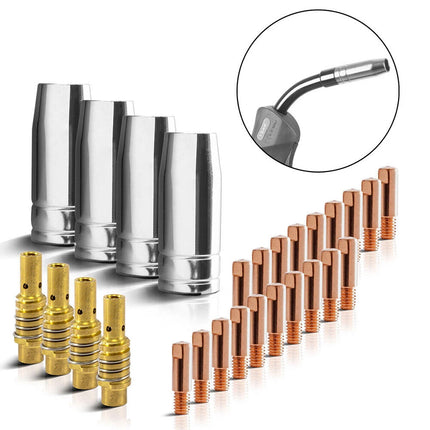 Welding Torch Accessory Kit for MIG Welders – 28-Piece Consumable Set, Compatible with MB15 / AK15