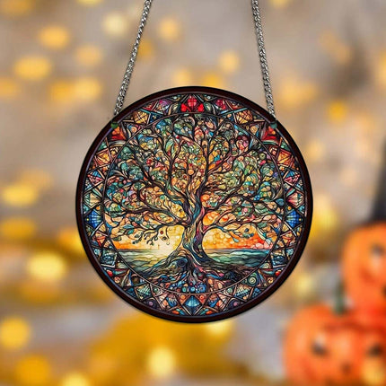 3 Pcs Tree of Life Acrylic Hanging Ornament Indoor Outdoor Home Garden Wall Art Decor