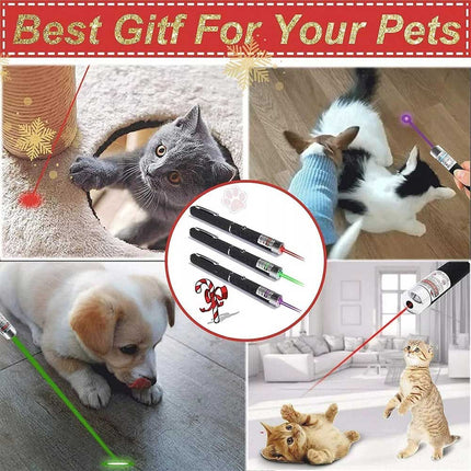 3x Laser Pointer Pen Green Purple Red Light Visible Beam For Cat Dog office Pet