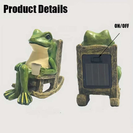 Whimsical Solar LED Frog Ornament Charming Decor for Gardens, Patios & Homes
