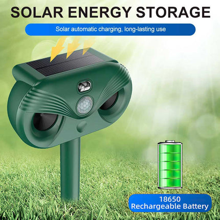 Ultrasonic Solar Cat Dog Repellent Fox Pest Scarer Deterrent Repeller Garden