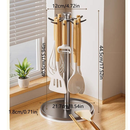 Degree Rotatable Kitchen Tool Holder Utensil Stand for Spoon Spatulas Whisks