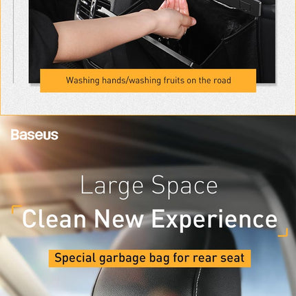 Baseus Car Trash Bag Backseat Dustbin Rubbish Waste Basket Organizer