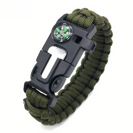 5-in-1 Paracord Survival Bracelet 7-Core Woven, Emergency Lifesaving Wristband for Outdoor Adventures