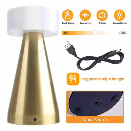 Touch Led Table Lamp Rechargeable Desk Lamp Night Light For Restaurant Hotel Bar