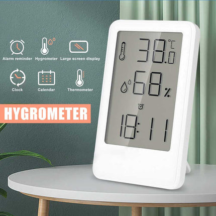 Digital Humidity Indoor Hygrometer Thermometer Temperature Meter Alarm Clock