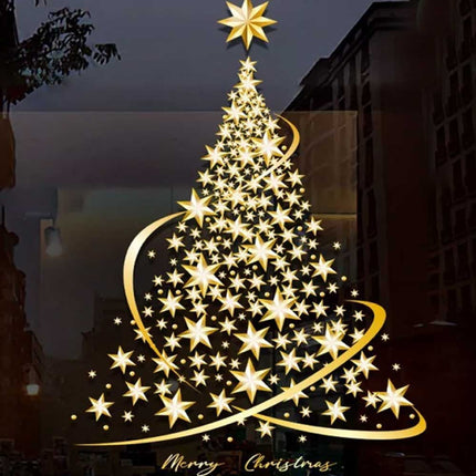 2PCS Christmas 2025 Christmas Sticker Christmas Tree Window Decal Home