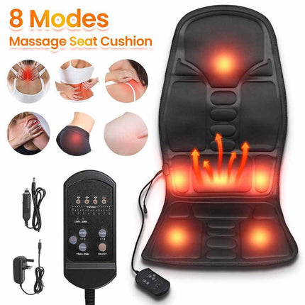 7motors Full Body Back Seat Massager Cushion 8 Modes Chair Massage Pad Home Car