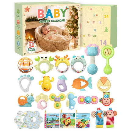Baby Advent Calendar 2026, 24 Days BPA Free Infant Teething Toys Christmas Countdown Gift