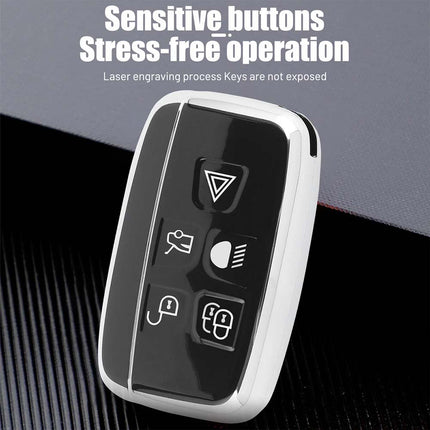 Car Key Case Fob Shell Cover + Keyring For Range Rover Sport Evoque Jaguar