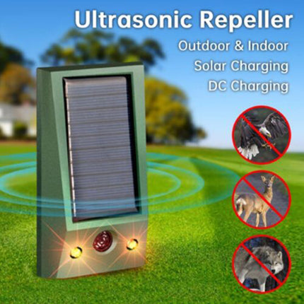 Ultrasonic Solar Cat Dog Repellent Fox Pest Scarer Deterrent Repeller GardenIP66