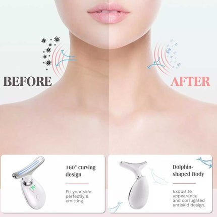 Neck Face Lifting Massager Skin Tighten Device LED and Anti Wrinkle Double Chin