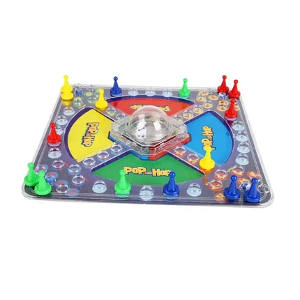 Pop and Hop Dice Board Game, Classic Ludo Family Game for 2-4 Players Interactive Tabletop Toy