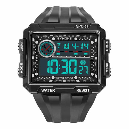 Fashion Men Sports Electric Watch Waterproof Shock Resist Large Screen Watch