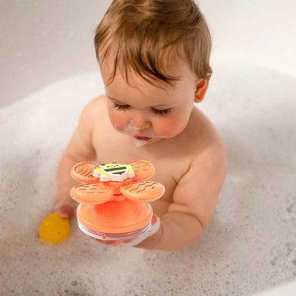 4 in 1 Baby Fidget Spinner Snail Windmill Set Suction Cup Infant Fun Bath Toy