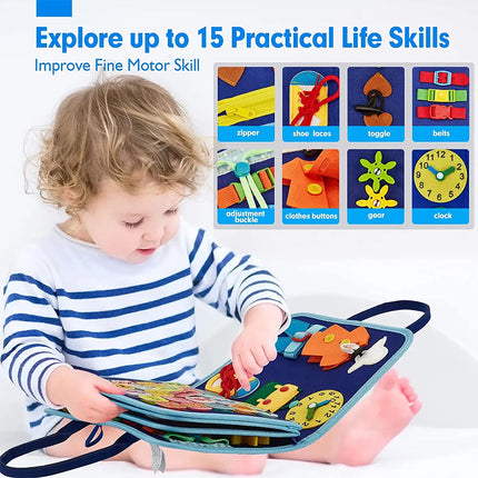 Blue Montessori Busy Board Intelligence Learning Toy Sensory Board Toy