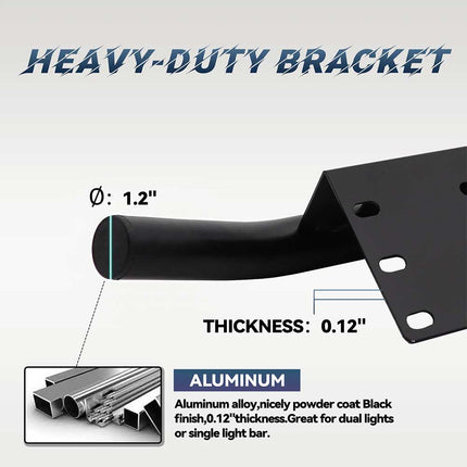 Car License Plate Frame Mount Bracket Bull Bar/Bumper Fit with LED Light
