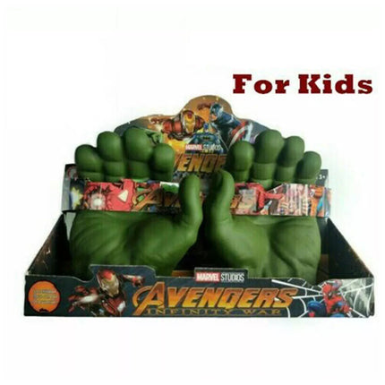 Pair of Green Plush Smash‑Fist Gloves, Kids Role‑Play Soft Toy Gloves for Party Cosplay