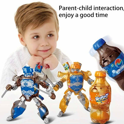 Deformable Bottle Robot Action Figure, Transformable Robot Toy, Children Creative Play Gift