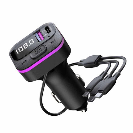 Car Bluetooth FM Radio Transmitter Adapter USB IOS Type C Fast Charger HandsFree