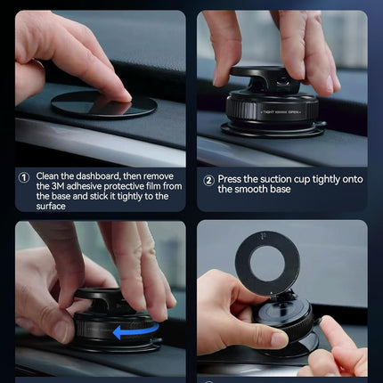 Magnetic Suction Cup Car Phone Mount 360° Adjustable for Smartphones