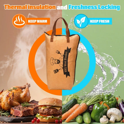Insulated, Waterproof & Reusable Thermal BBQ Blanket for Resting Cooked Meats