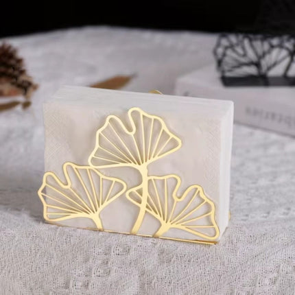2PCS Ginkgo Leaf Napkin Holder Portable Metal Tissue Holder Iron Tissue Rack For Home Hotel