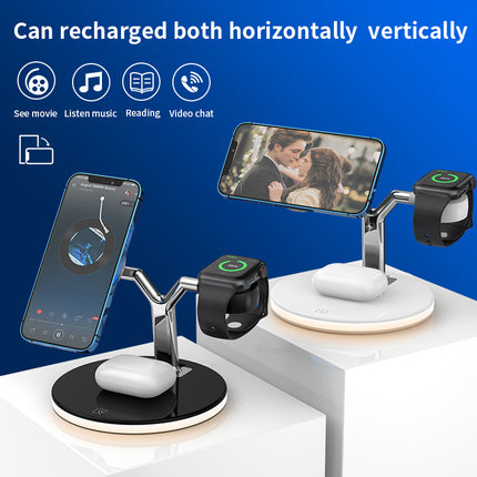 3‑in‑1 Wireless Charging Dock Station, Multi‑Device Wireless Charger for Smart Watch & Mobile Phone