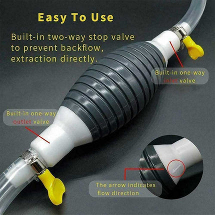 1M Car Manual Water Oil Liquid Petrol Fuel Transfer Pump Siphon-Pipe Hose too