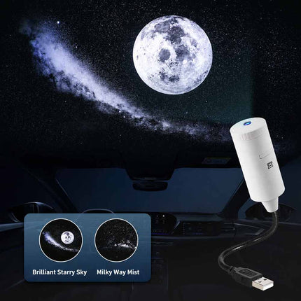 360° Rotate Galaxy Starry Sky Projection Lamp USB Atmosphere Light for Car & Home