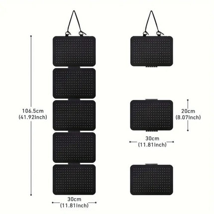 "5 Levels Foldable Felt Jewelry Organizer Wall Hanging Earring Display Bag Storage Bag
"