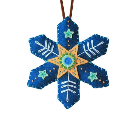 4PCS Random Color Finished DIY Christmas Snowflake Felt Ornaments - Ready-to-Use Craft Decor Kit for Holiday Tree Hanging, Home Party Decoration