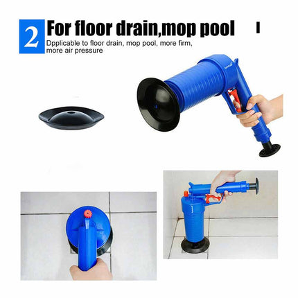 Drain Cleaner High Pressure Compressed Blaster Pump Manual Plunger Sink Pipe