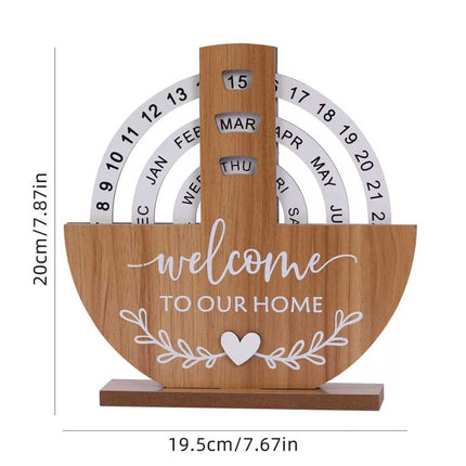 Creative Desk Calendar Manual Rotatable Calendar Wooden Desk Calendar Reusable
