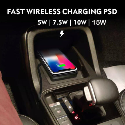 Car Wireless Fast Charging Charger Mat Non-Slip Pad Holder 1M Cable For Smart Phones