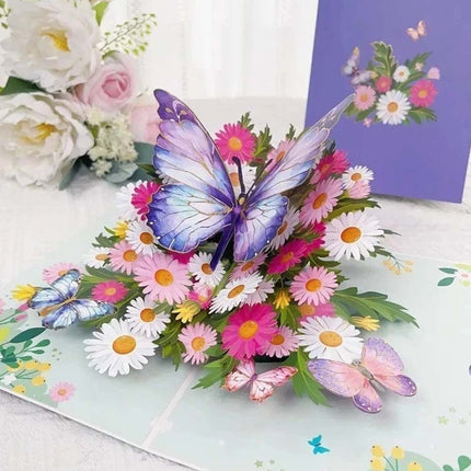 3D Pop Up Birthday Card with Flower Design for Mum, Daughter, Wife & Niece