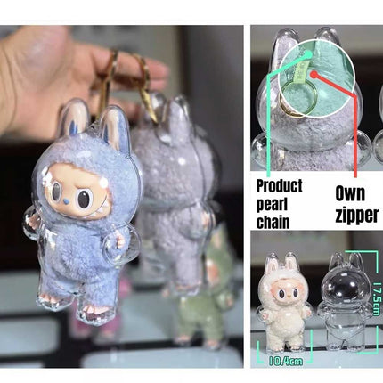 Transparent Protective Case For POP MART Labubu Plush Doll The Monsters Cover