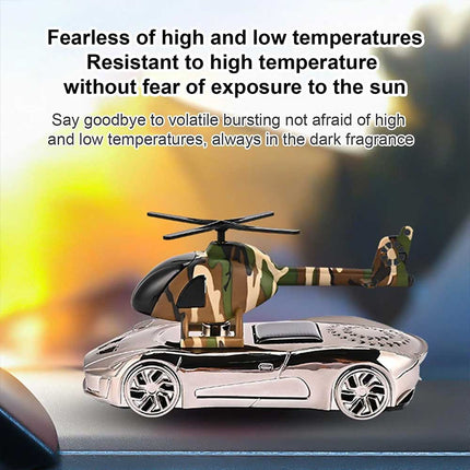 Solar-Powered Rotating Helicopter Car Air Freshener Ornament
