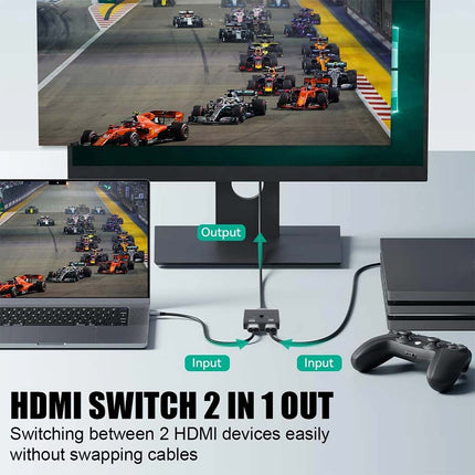 4K@120Hz HDMI 2.1 Splitter Switch 1in 2out / 2in 1out 60Hz UHD HDTV PC