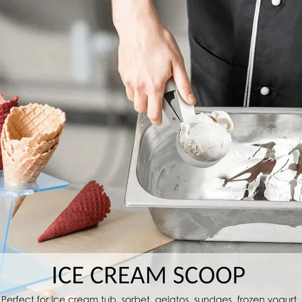 Multifunctional Stainless Steel Ice Cream Scoop & Ball Maker, Dual-Purpose Spoon