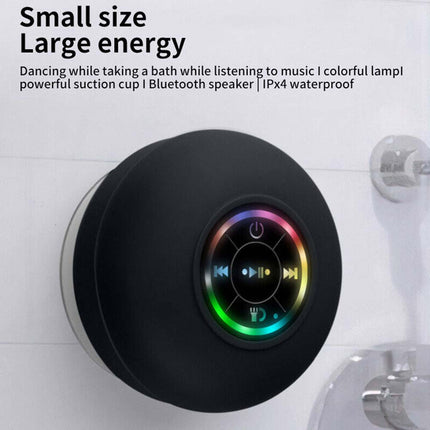 Waterproof Portable LED Wireless Bluetooth Speaker for Shower Bathroom Subwoofer