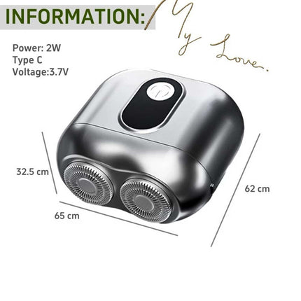 Portable Travel Shaver Rotary Razor for Beard Trimming Cordless Wet & Dry Use High Speed Performance