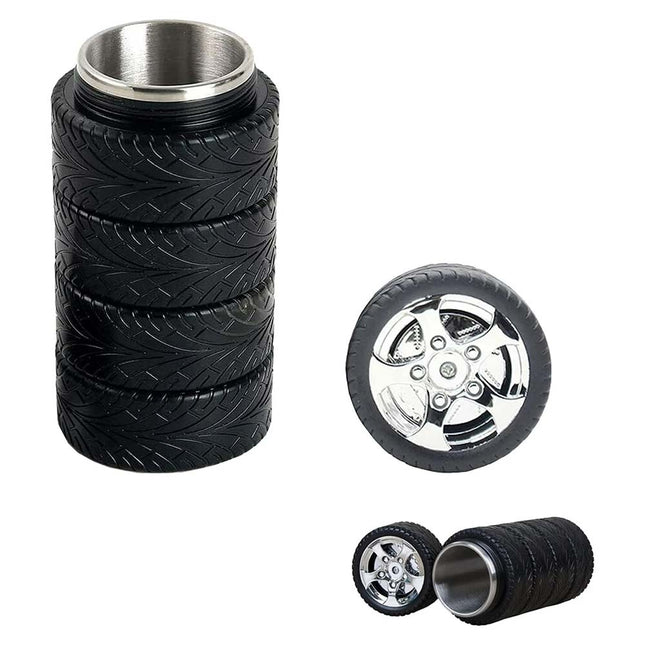 300ml Tire Coffee Tea Mug with Stainless Steel Interior, Heavy-Duty Durable Cup
