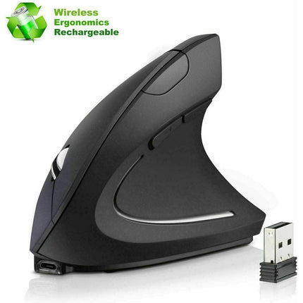 2.4GHz Wireless USB Mouse Vertical 1600DPI Optical Mouse Rechargeable Right Hand